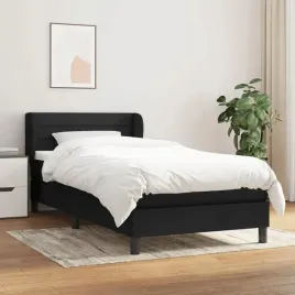 vidaxl-lozko-kontynentalne-z-materacem-czarne-tkanina-100x200-cm