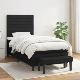 vidaxl-lozko-kontynentalne-z-materacem-czarne-tkanina-80x200-cm