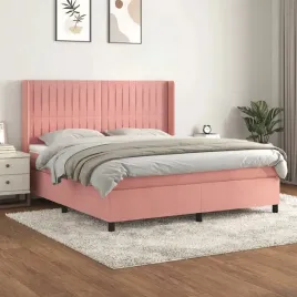 vidaxl-lozko-kontynentalne-z-materacem-rozowe-160x200-cm-aksamit