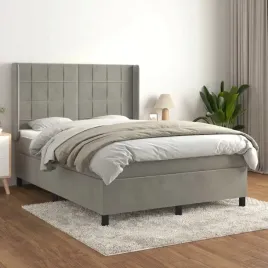 vidaxl-lozko-kontynentalne-z-materacem-jasnoszare-aksamit-140x190cm