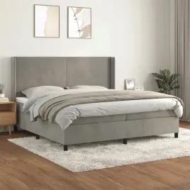 vidaxl-lozko-kontynentalne-z-materacem-jasnoszare-aksamit-200x200cm