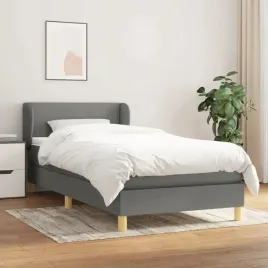 vidaxl-lozko-kontynentalne-z-materacem-ciemnoszara-tkanina-100x200-cm