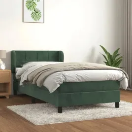 vidaxl-lozko-kontynentalne-z-materacem-zielone-aksamit-90x200-cm
