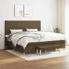 vidaxl-lozko-kontynentalne-z-materacem-brazowe-tkanina-200x200-cm