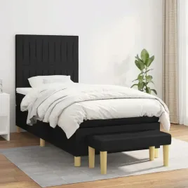 vidaxl-lozko-kontynentalne-z-materacem-czarne-tkanina-80x200-cm