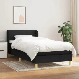 vidaxl-lozko-kontynentalne-z-materacem-czarne-tkanina-90x200-cm