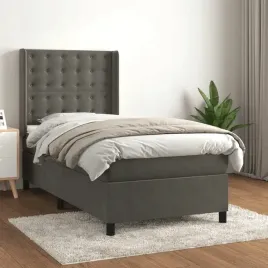 vidaxl-lozko-kontynentalne-z-materacem-ciemnoszary-aksamit-90x190-cm