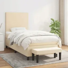 vidaxl-lozko-kontynentalne-z-materacem-kremowe-tkanina-100x200-cm