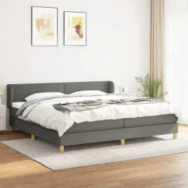 vidaxl-lozko-kontynentalne-z-materacem-ciemnoszara-tkanina-200x200-cm