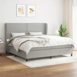 vidaxl-lozko-kontynentalne-z-materacem-jasnoszare-tkanina-200x200-cm