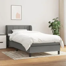vidaxl-lozko-kontynentalne-z-materacem-ciemnoszara-tkanina-90x190-cm