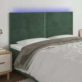 vidaxl-zaglowek-do-lozka-z-led-ciemnozielony-200x5x118-128-cm
