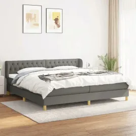 vidaxl-lozko-kontynentalne-z-materacem-ciemnoszara-tkanina-200x200-cm