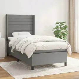 vidaxl-lozko-kontynentalne-z-materacem-ciemnoszara-tkanina-90x200-cm