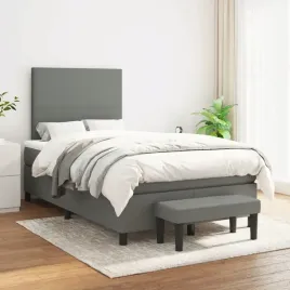 vidaxl-lozko-kontynentalne-z-materacem-ciemnoszara-tkanina-120x200-cm