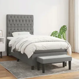 vidaxl-lozko-kontynentalne-z-materacem-ciemnoszara-tkanina-90x190-cm
