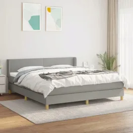 vidaxl-lozko-kontynentalne-z-materacem-jasnoszare-tkanina-160x200-cm
