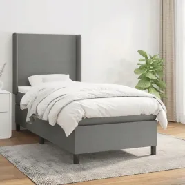 vidaxl-lozko-kontynentalne-z-materacem-ciemnoszara-tkanina-100x200-cm