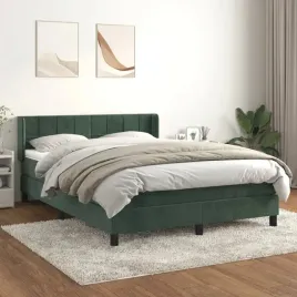 vidaxl-lozko-kontynentalne-z-materacem-ciemnozielone-140x200-cm