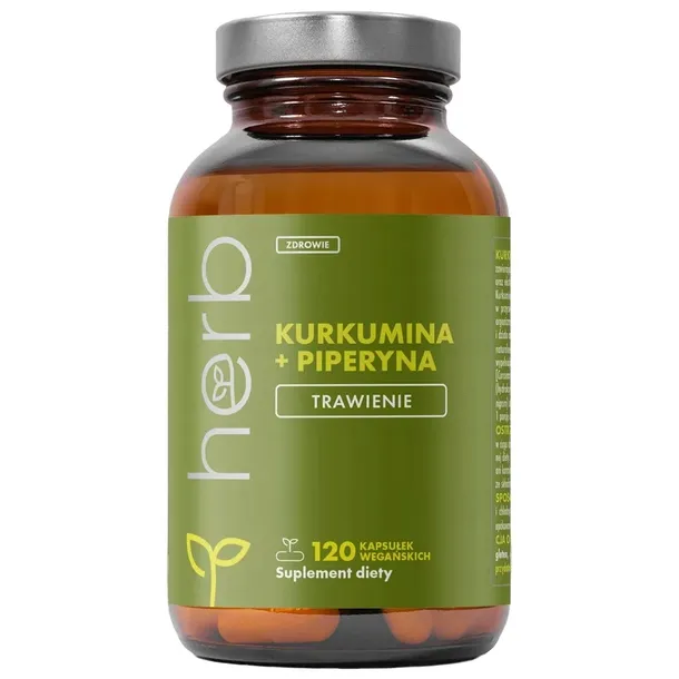 KURKUMINA 95% + PIPERYNA 95% EKSTRAKT 120 vcap WĄTROBA SERCE TRAWIENIE HERB