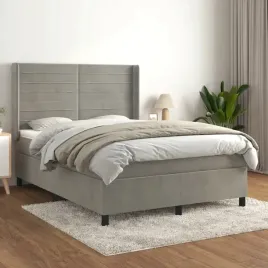 vidaxl-lozko-kontynentalne-z-materacem-jasnoszare-aksamit-140x190cm