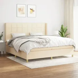 vidaxl-lozko-kontynentalne-z-materacem-kremowe-tkanina-200x200-cm