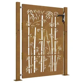 vidaxl-furtka-ogrodowa-105x155-cm-stal-kortenowska-motyw-bambusa