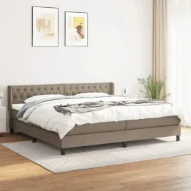 vidaxl-lozko-kontynentalne-z-materacem-taupe-tkanina-200x200-cm