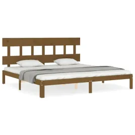 vidaxl-rama-lozka-z-wezglowiem-miodowy-braz-200x200-cm-lite-drewno