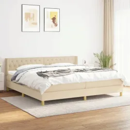vidaxl-lozko-kontynentalne-z-materacem-kremowe-tkanina-200x200-cm