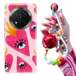 etui-do-honor-magic-7-lite-obudowa-brelok-czerwona-rozaor-pastel-hearts-wz