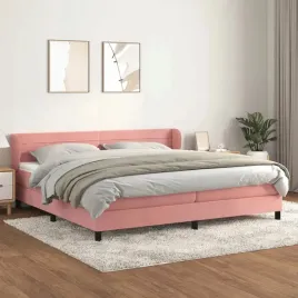 vidaxl-lozko-kontynentalne-z-materacem-rozowe-aksamit-200x200-cm
