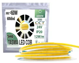tasma-led-cob-waska-5mm-24v-600-diod-m-12w-mb-linia-neon-mutiwhite-cct-5m