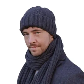 kamea-czapka-meska-rib-knit-grafitowa-prazek-welna-ben