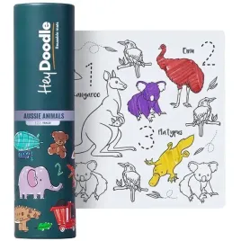 hey-doodle-mata-silikonowa-do-kolorowania-a4-cyferki-zwierzeta-australii