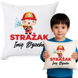 poduszka-biala-40x40-cm-maly-strazak-imie-prezent-do-przedszkola-zlobka