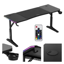 biurko-gamingowe-huzaro-czarne-regulowane-rgb-led-z-podkladka-w-zestawie