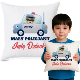 poduszka-biala-40x40-cm-maly-policjant-imie-prezent-do-przedszkola-zlobka