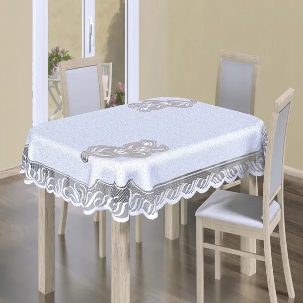 Obrus żakardowy Benny biały 130 x 180 [cm]