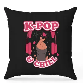 poduszka-czarna-40x40-cm-k-pop-and-chill-na-prezent-do-przedszkola-zlobka