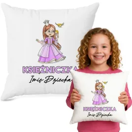 poduszka-biala-40x40-cm-ksiezniczka-imie-prezent-do-przedszkola-zlobka