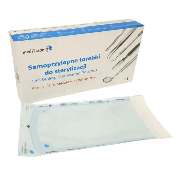 TOREBKI DO STERYLIZACJI papierowo-foliowe 13,5 x 23 cm 135x230 mm 200szt