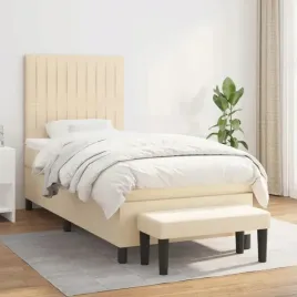 vidaxl-lozko-kontynentalne-z-materacem-kremowe-tkanina-100x200-cm