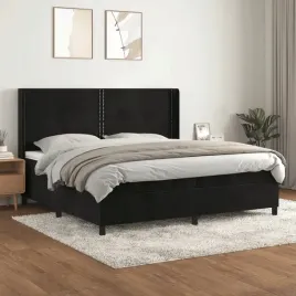 vidaxl-lozko-kontynentalne-z-materacem-czarne-aksamit-200x200-cm