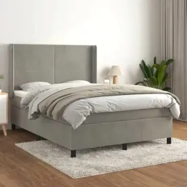 vidaxl-lozko-kontynentalne-z-materacem-jasnoszare-140x190cm-aksamit