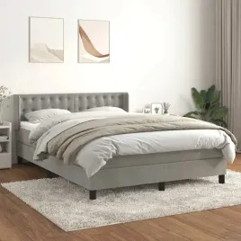 vidaxl-lozko-kontynentalne-z-materacem-jasnoszare-140x190cm-aksamit