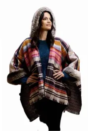 ponczo-kaptur-futro-jacket-soft-z-kolorem-rozowym-kamea