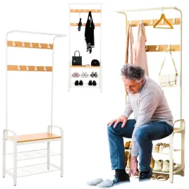 wieszak-na-ubrania-z-siedziskiem-szafka-na-buty-biala-9-hakow-metal-loft
