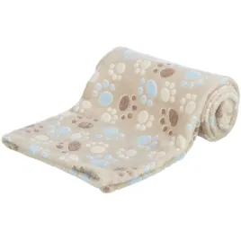 trixie-koc-laslo-z-flauszu-bezowy-w-lapki-100x70cm-dla-psa-kota