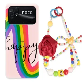 etui-do-xiaomi-poco-c40-obudowaor-zawieszka-korale-rozaor-happy-soul-wzory